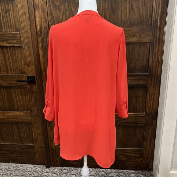 The Limited Shirt Women Small Blouse 3/4 Sleeve V Neck Red - Picture 14 of 14